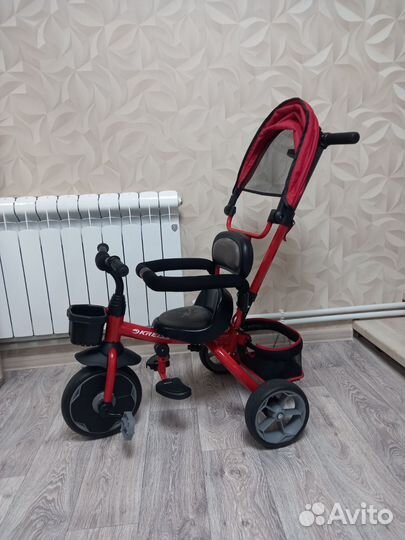Трехколесный велосипед складной с ручкой
