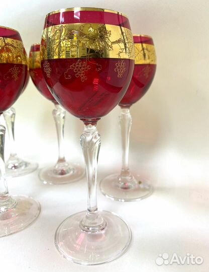 Набор винных бокалов 6шт чешское стекло Bohemia