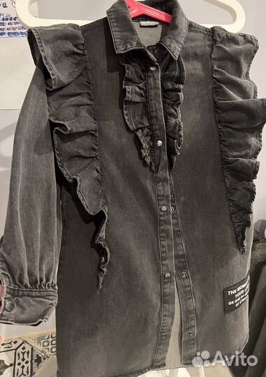 Джинсовое платье-рубашка Gulliver