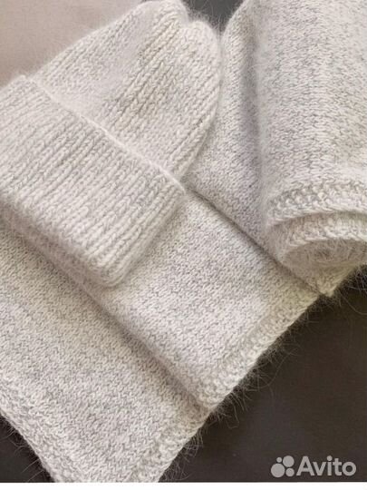 Вязанная шапка и шарф