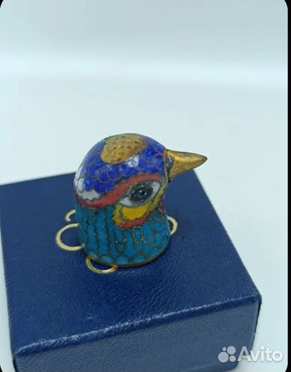 Винтажный коллекционный наперсток. Эмаль. Бронза