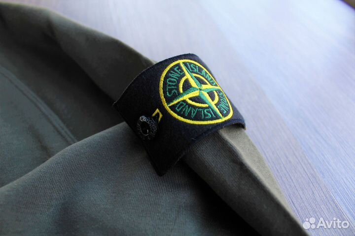 Оверсайз Свитшот Stone Island с патчем Олива S-XXL