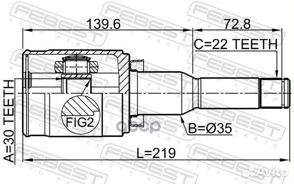 Шрус внутренний левый 30X35X22 подходит для CHE