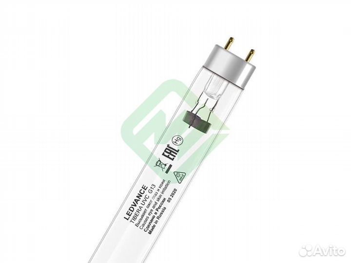 Лампа бактерицидная tibera UVC 30W G13 T8 900мм, l