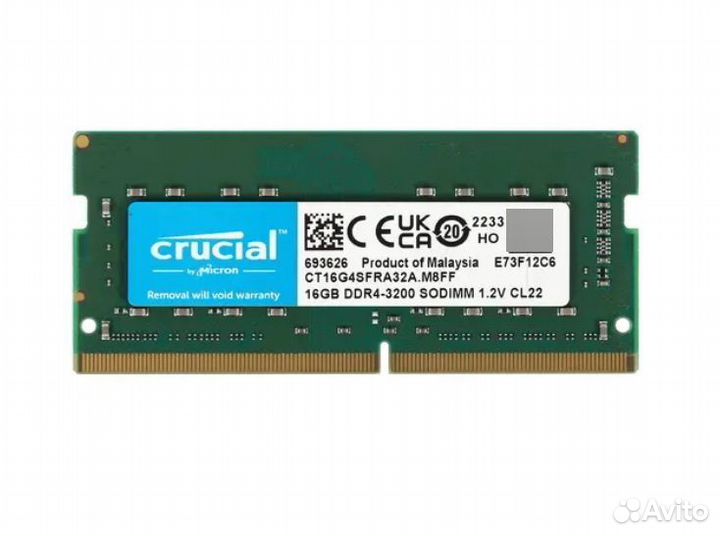 Sodimm DDR4 16GB Crucial 3200 CT16G4sfra32A