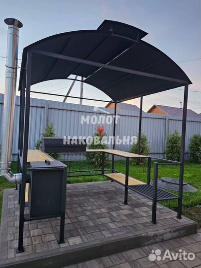 Мангал с печью под казан