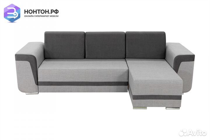Диван угловой еврокнижка Марракеш серый