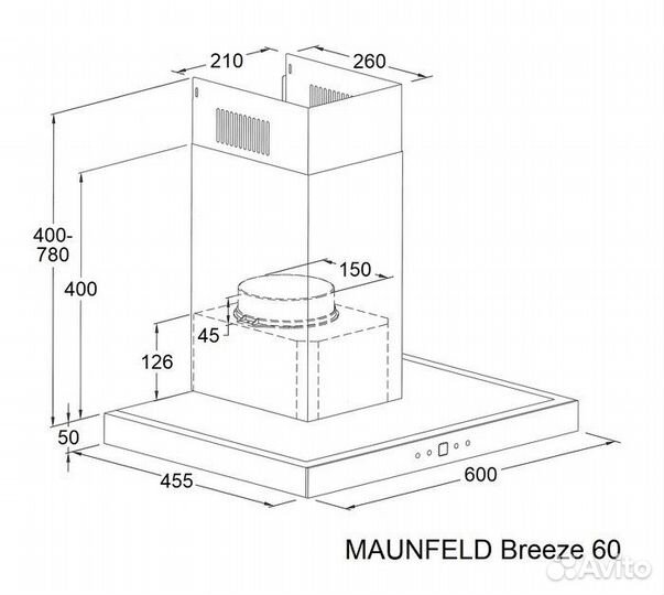 Вытяжка Maunfeld Breeze 60 нержавеющая сталь