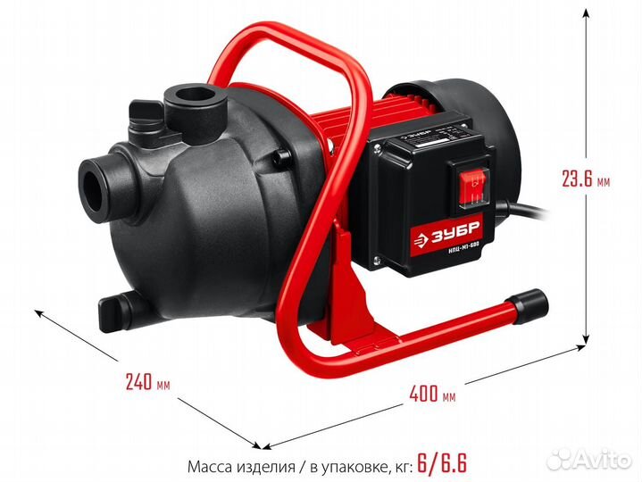 Поверхностный насос Зубр нпц-М1-600