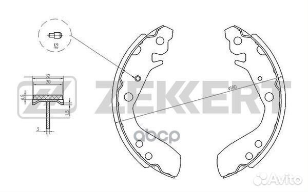 Колодки торм. бараб. задн. Honda Jazz II 02- bk