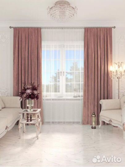 Новый комплект штор бархат, 300 на 270, подхваты