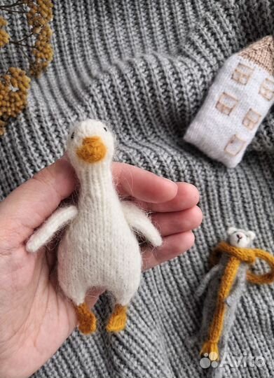 На заказ вязаные игрушки ручной работы гусь