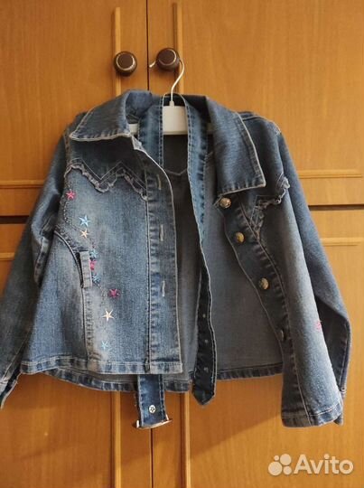 Джинсовая рубашка детская с поясом