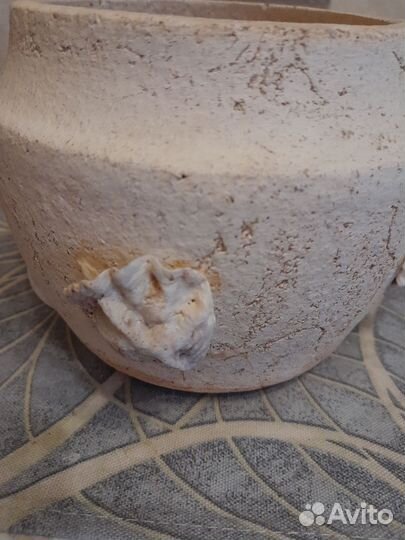 Горшок/кашпо глиняное. Декорированное