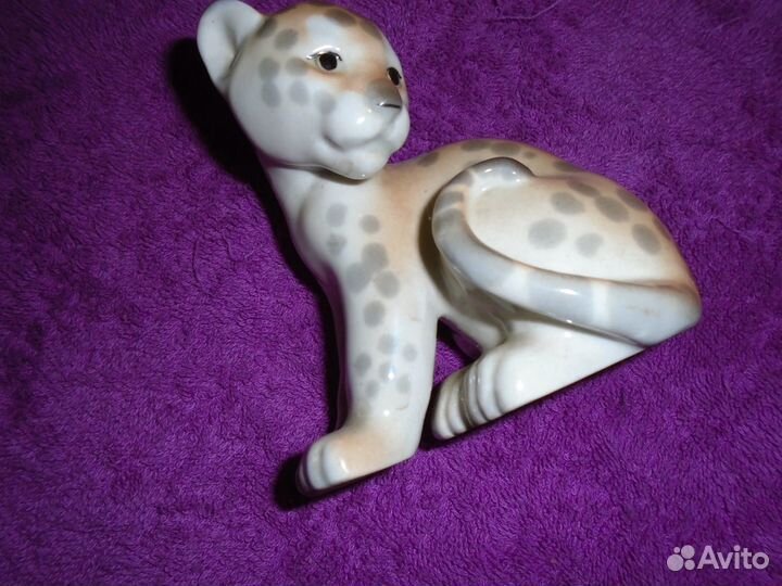 Статуэтка Леопард фарфор лфз знак качества СССР