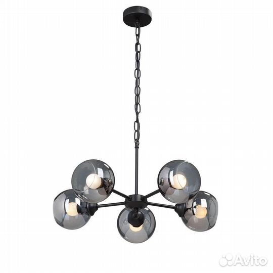 Люстра подвесная металл и стекло современная