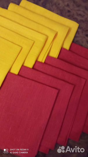 Салфетки льняные, новые, 12 штук