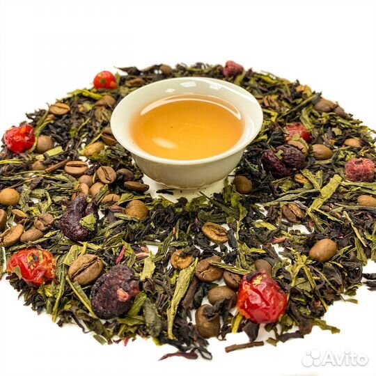 Чай зеленый и черный купаж Полночь в париже