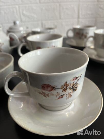 Чайный сервис Советский фарфор перламутр