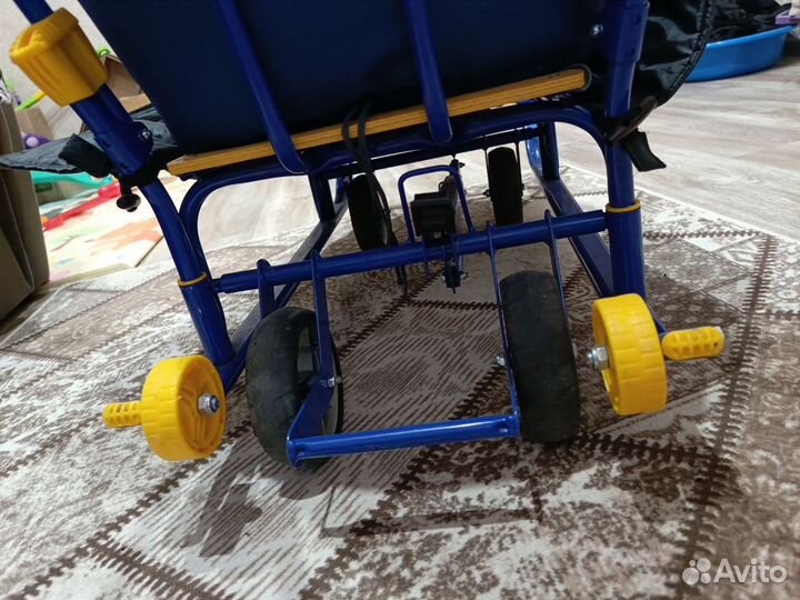 Детские санки коляска с колесами