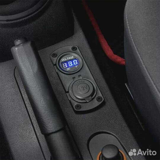 Вольтметр врезной встраиваемый 6-30V синий