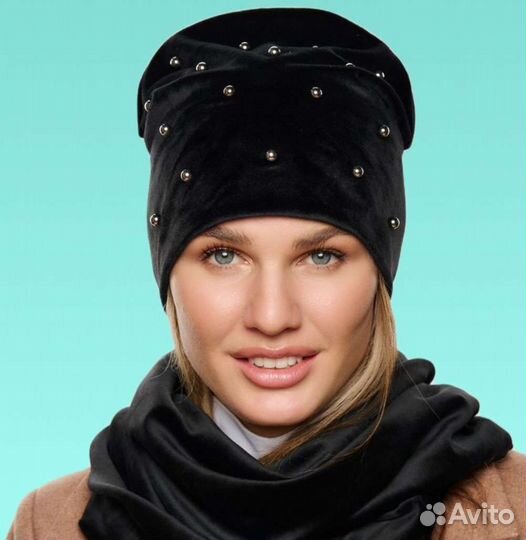 Комплект шапка и снуд женский