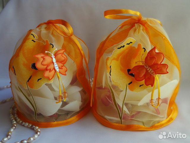 Свадебные мешочки для лепестков роз