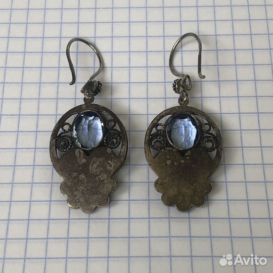 Серебряные серьги СССР 1975г