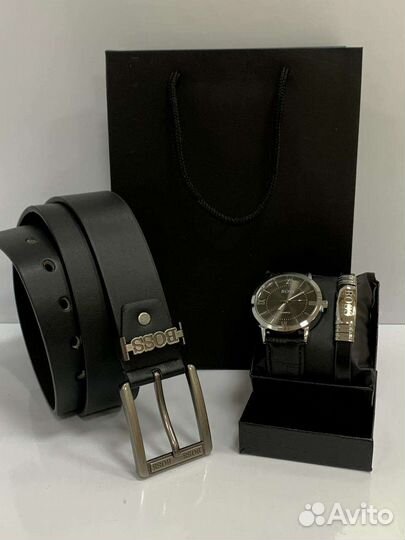Мужской подарочный набор часы ремень