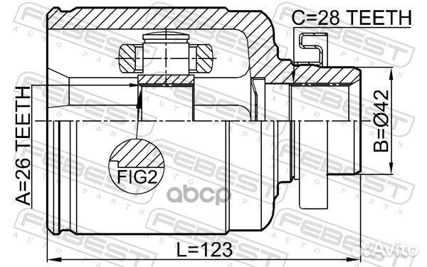 ШРУС внутренний правый 26X42X28 KIA opirus 2003