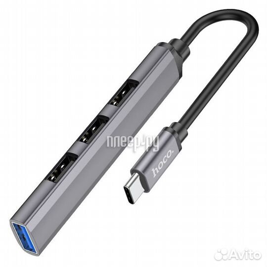 Хаб USB Hoco HB26 3хUSB 2.0 1xUSB 3.0 Grey 69