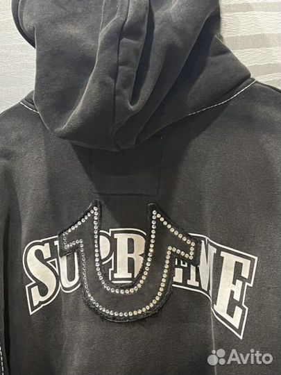 True religion x supreme zip hoodie