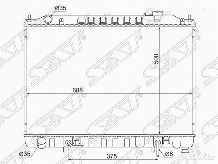 Радиатор nissan elgrand/terrano regulus/Pathfinder