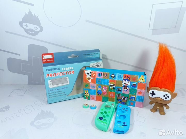 Защитная шторка на экран + чехлы на Joy-Con Новые