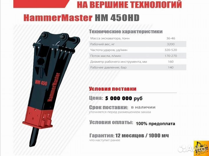 Молот на экскаватор Hammer HB 589