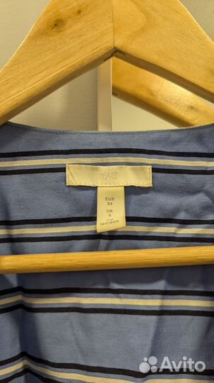 Платье hm в полоску голубое