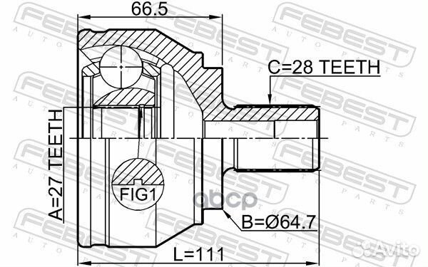 Шрус внешний VW amarok 2310-2H 2310-2H Febest