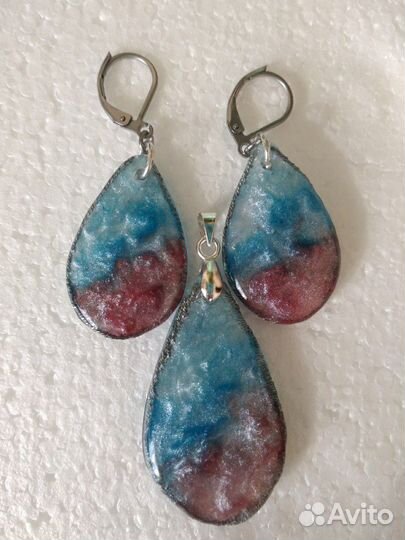 Комплект кулон+серьги