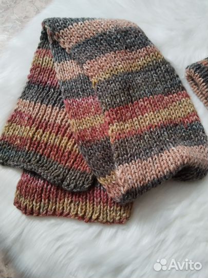 Комплект шапка и шарф ангора