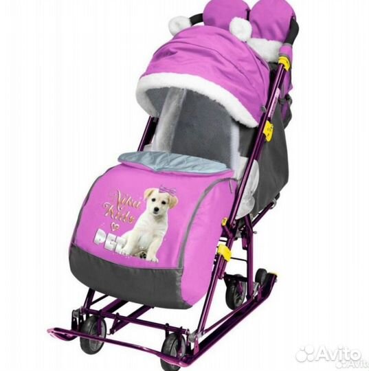 Детские санки коляска с колесами.бу