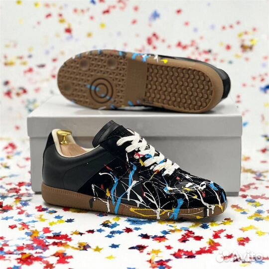 Кроссовки maison margiela black paint