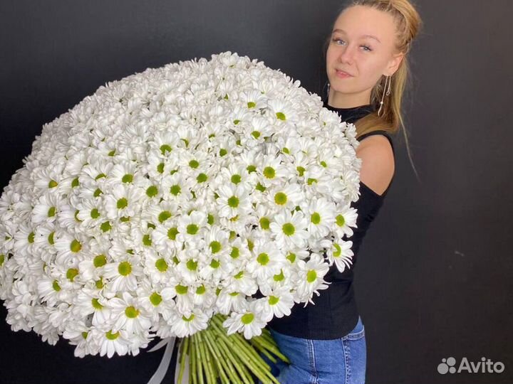 Букет 101 хризантема Доставка цветов хризантем 15