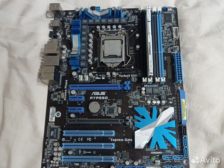 Комплект Материнская плата 1156 asus P7P55D