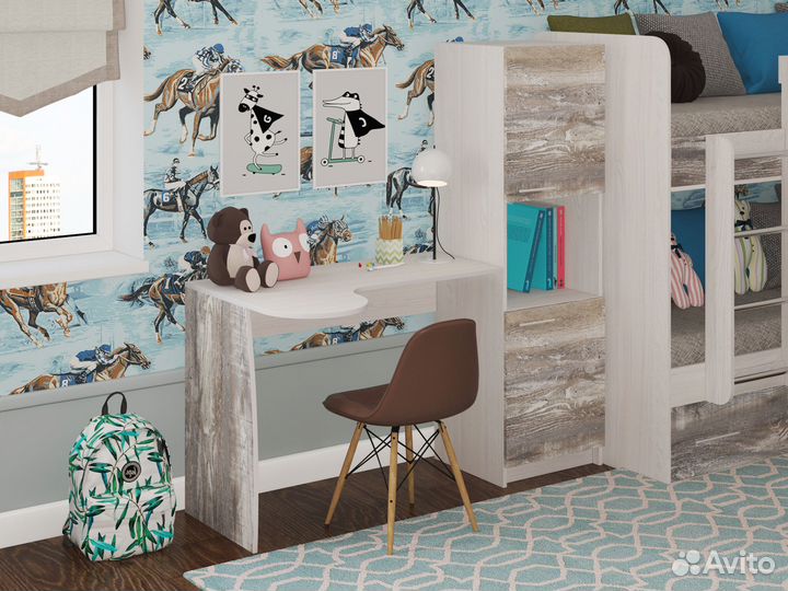 Стол компьютерный со стеллажом Лаворо