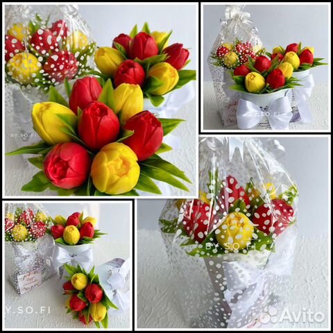 Букет тюльпанов. Тюльпаны из мыла. Цветы из мыла