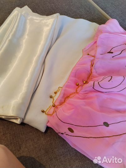 Индийский палантин, шифон, с бубенчиками