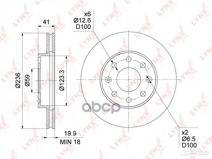 Диск тормозной перед BN1347 lynxauto