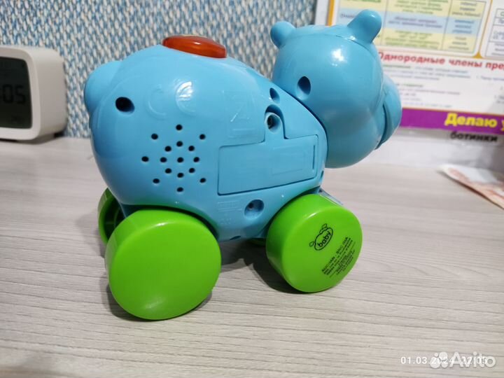 Игрушка бегемот музыкальная лошадка 0+ развивающие