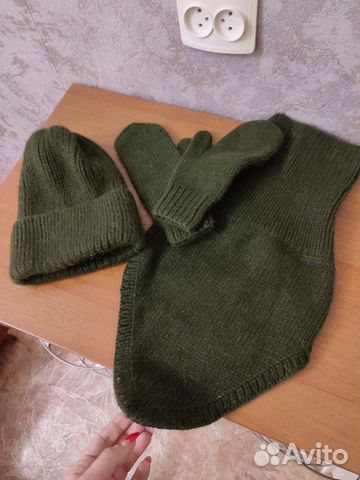 Шапка, снуд и варежки пух норки