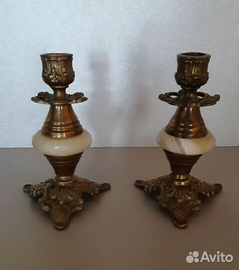 Подсвечники из бронзы винтаж